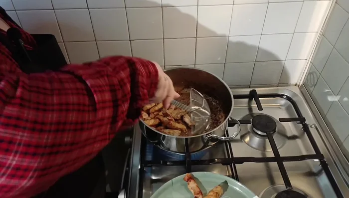 Réserver le porc.