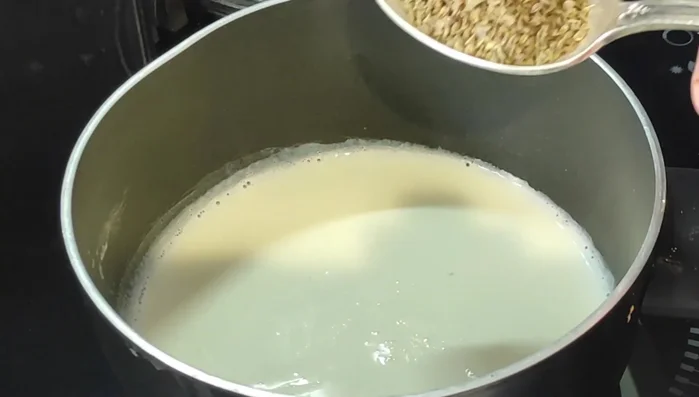 Faire chauffer doucement le lait jusqu'avant l'ébullition. Éteindre et ajouter une cuillère à soupe bombée de graines d'anis vert. Laisser infuser 20 minutes puis filtrer.