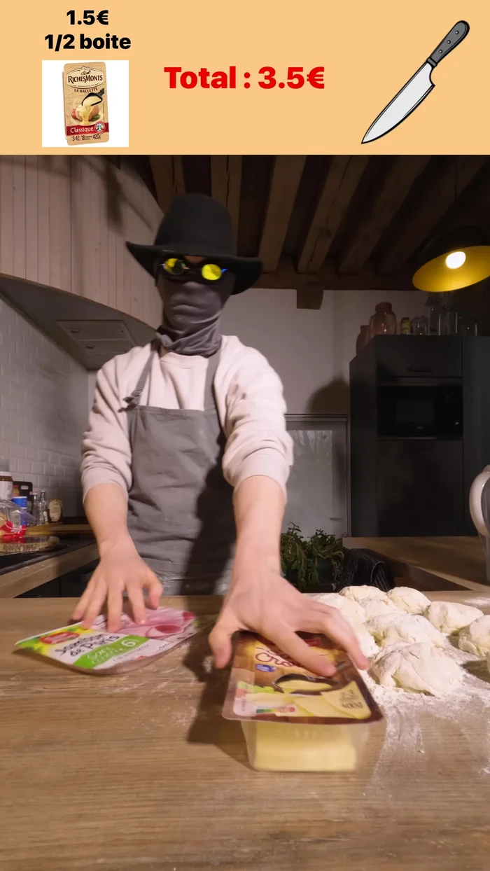 Ajouter un cercle de jambon, puis un cercle de fromage, répéter l'opération pour plus de gourmandise.