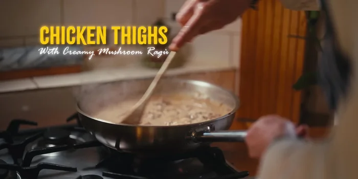 Préparation des cuisses de poulet.