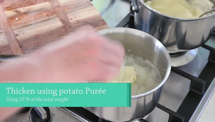 Pour la purée de navets, ajouter environ 100g de purée de pommes de terre et du beurre. (710.639)