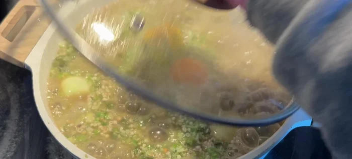 Laissez cuire à couvert en remuant de temps en temps, ajoutez de l'eau si nécessaire.
