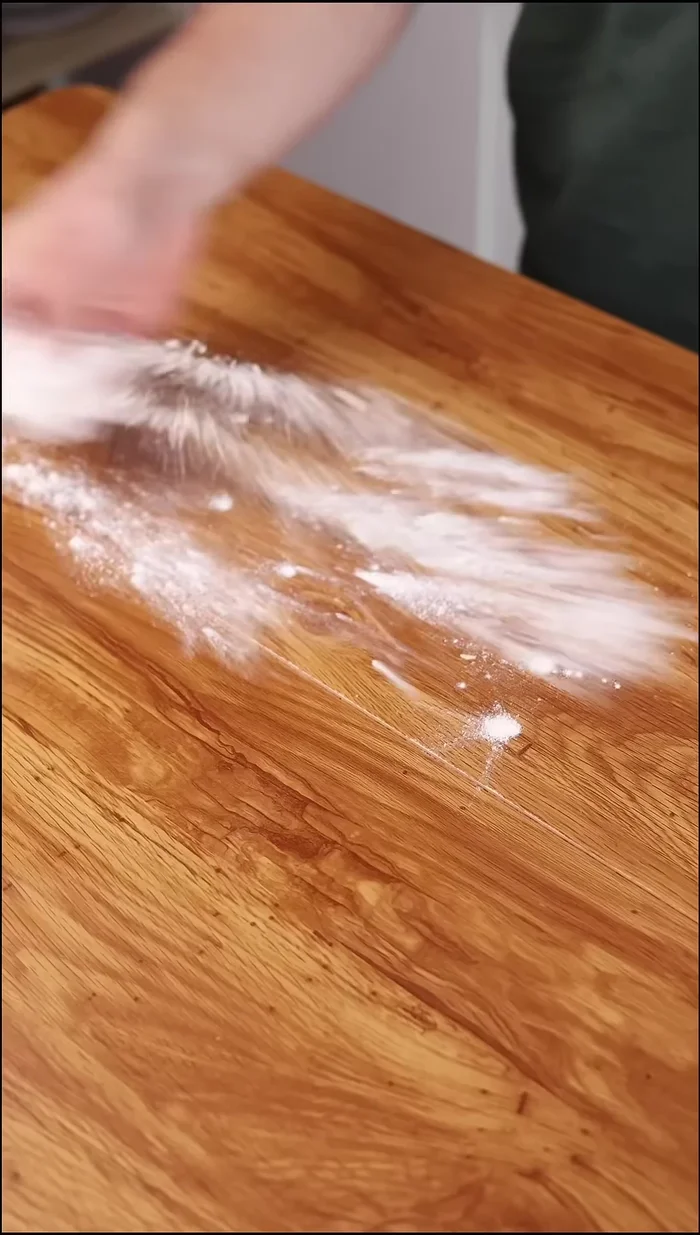Étaler la pâte à brioche en boudin, la tailler en six, former des boules et les disposer dans un moule rectangulaire. Laisser pousser.