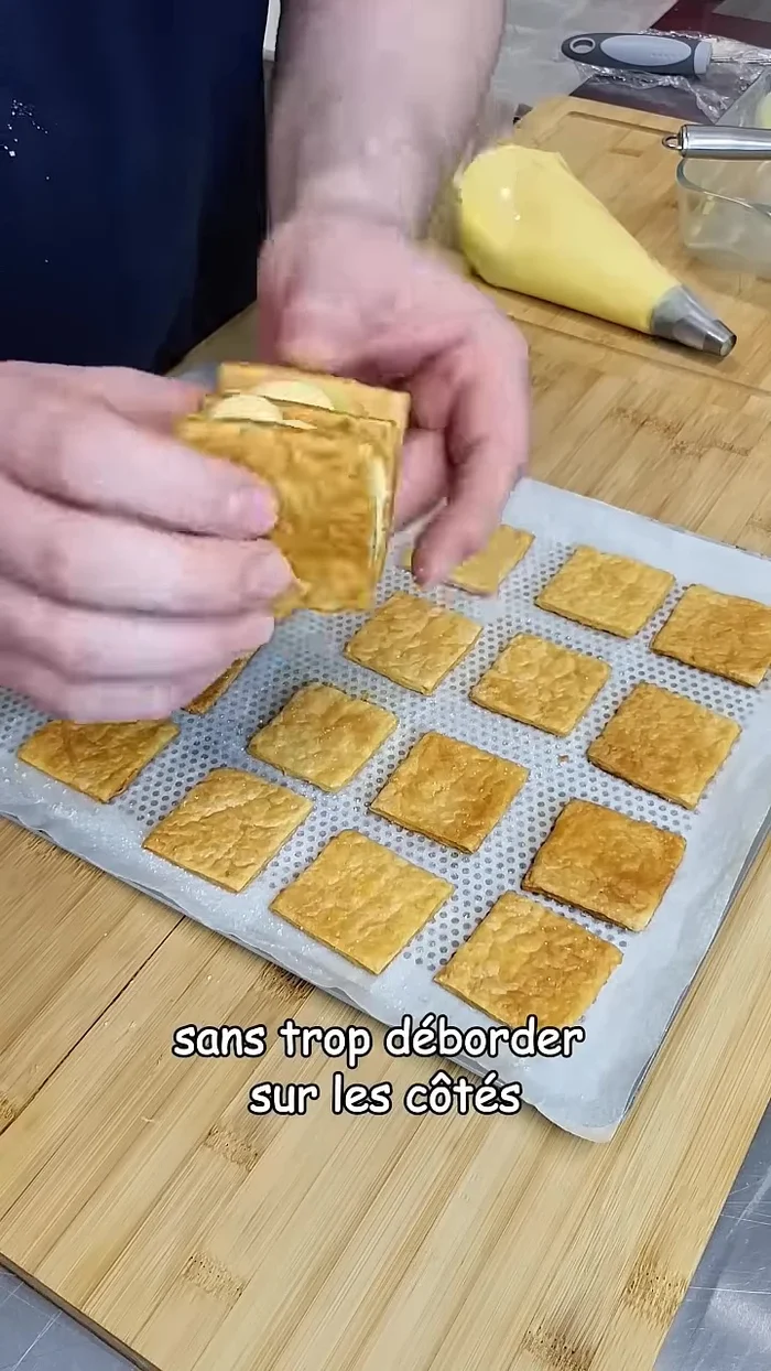 Roulez les mille-feuilles dans les chutes de pâte feuilletée.